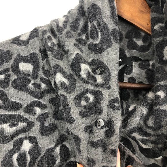 Riani Women's Size 12 Grey Animal Print Angora Blend Sweater Knit Long Sleeve - Picture 12 of 15